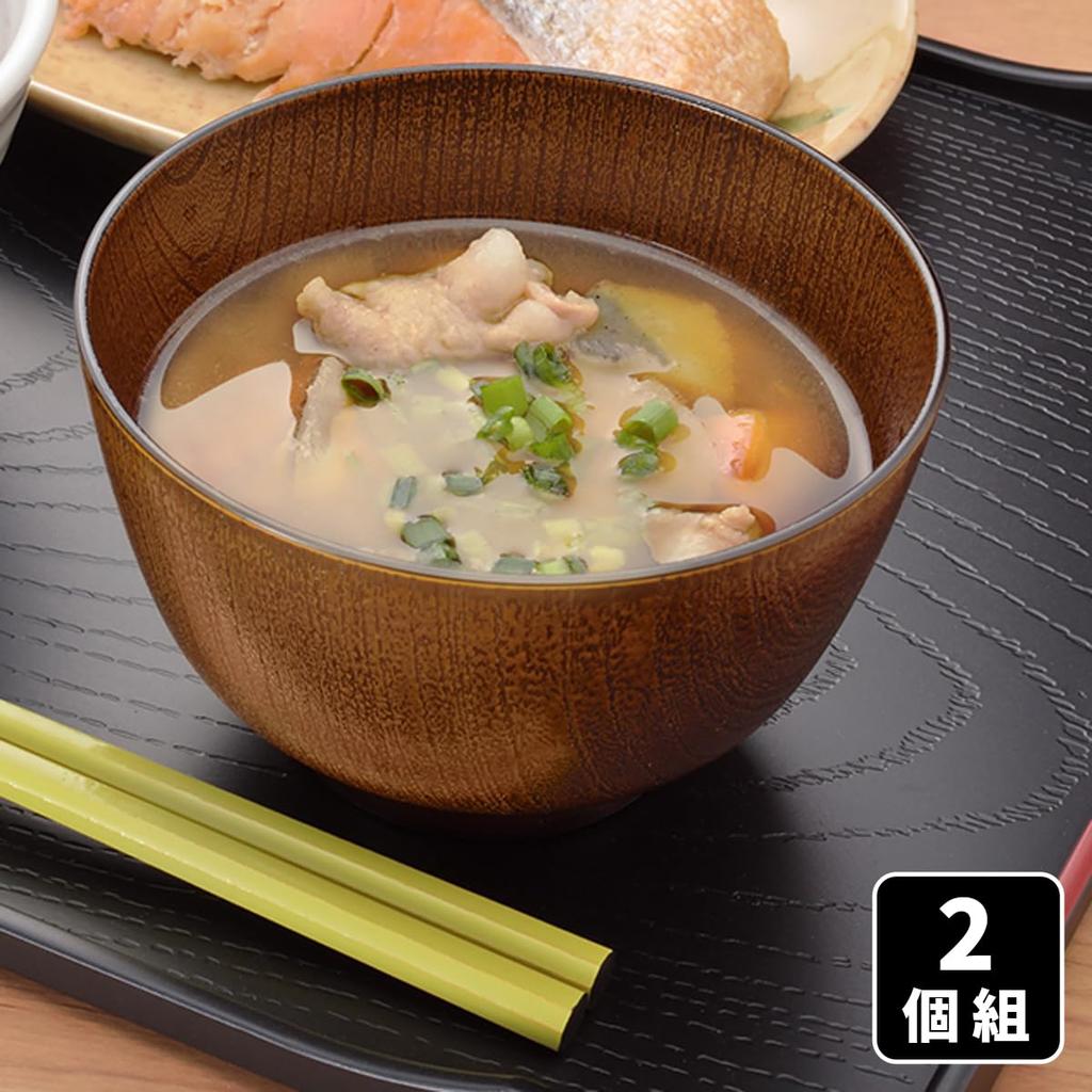 Mitani Miso Soup Yamanaka Microwave and Dishwasher Soup Bowls Set of Bowls, Lacquer, Safe, Kyoto-Style Zelkova-Style (Tochigi Lacquer, 2)