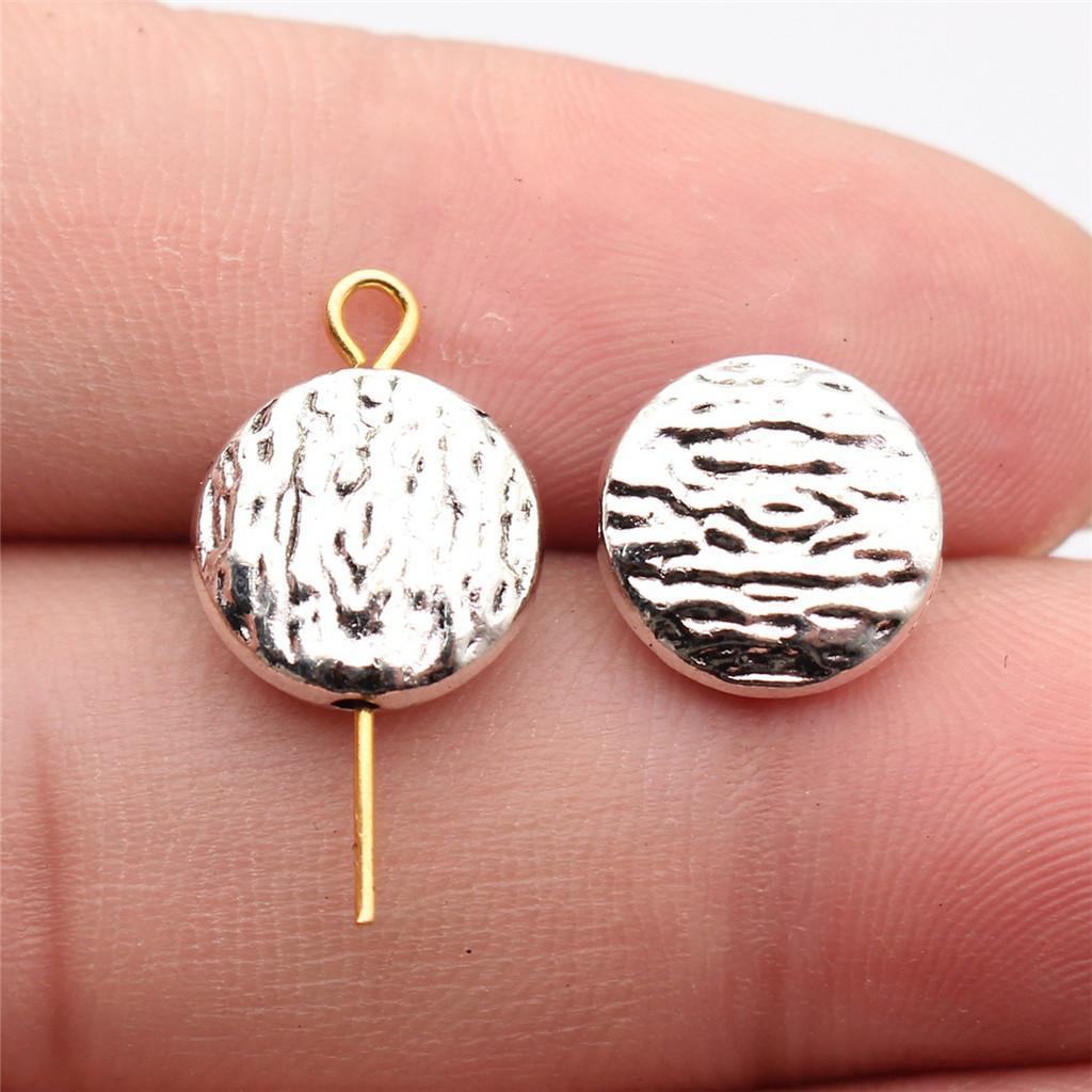 Twisted-Pattern Small-Hole Spacer Beads Mini Antique Bronze Silver Jewelry Making String Beads Separator