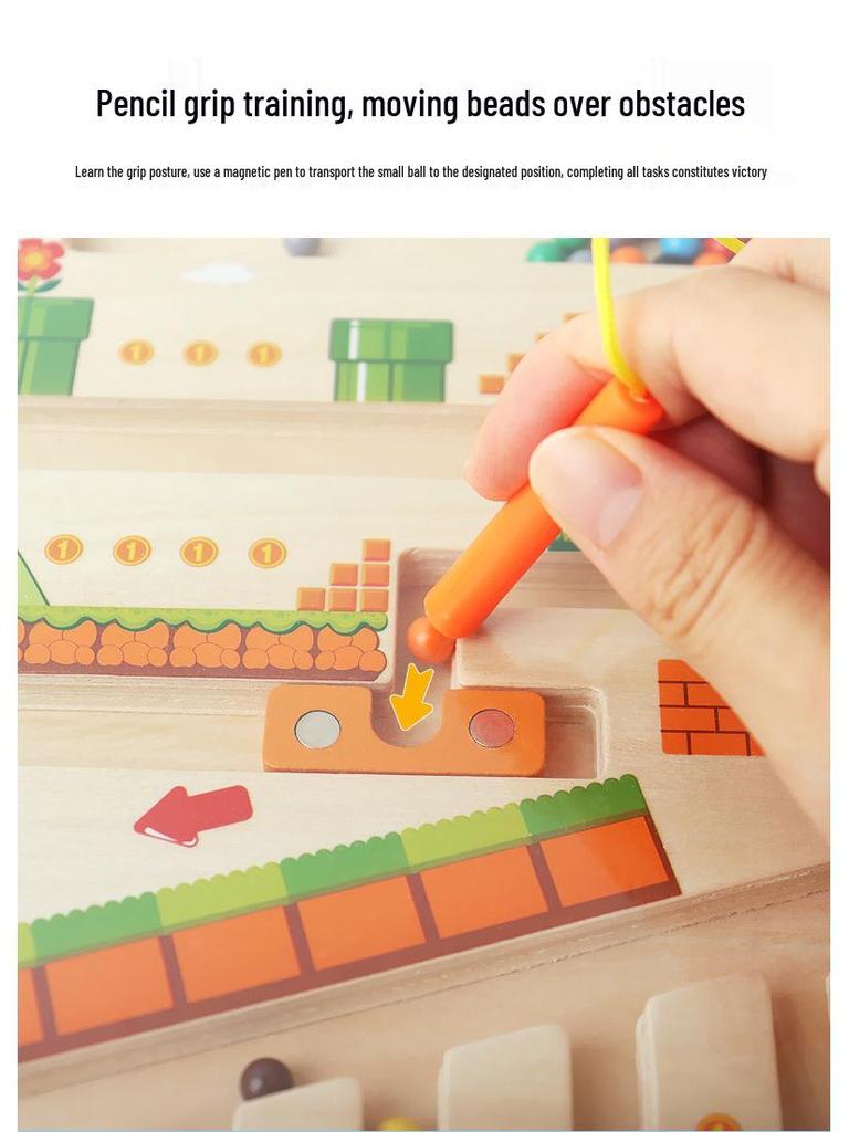 Magnetic Wooden Maze: Children's Number, Logic, and Cognition Toy