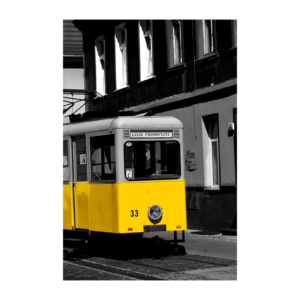 Canvas Painting,Historic Building Retro Yellow Car,Vintage Style,Office Home Decor Picture Painting, Festival Gift