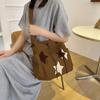 Американский Ретро Звездный Холщовый Рюкзак - Большая Вместимость, Стильная и Универсальная Сумка через Плечо