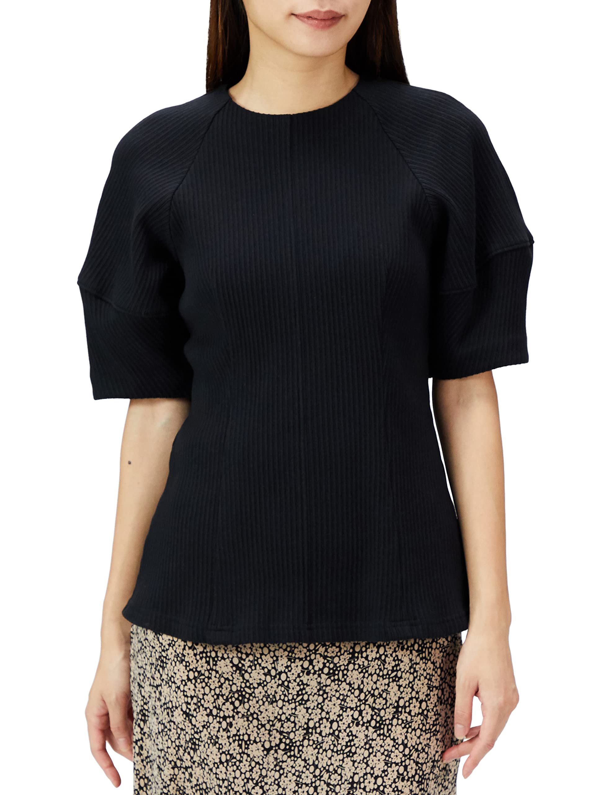 

FRAY I.D. Women s Puff Sleeve Cut Top, FWCT224094, Black, Size F