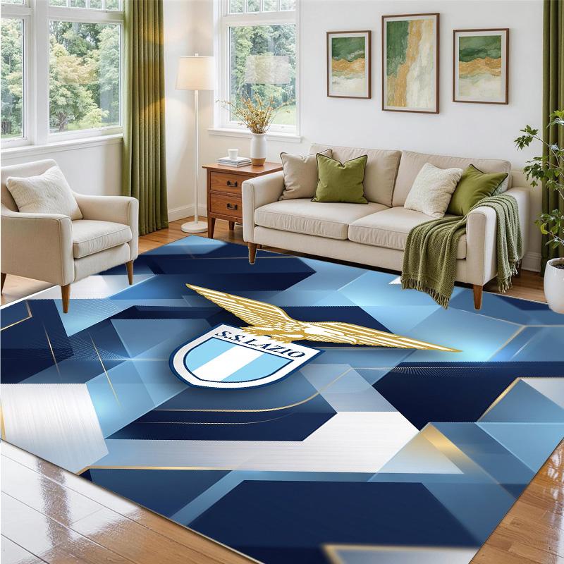 Lazio FC Design Crystal Velvet Rug Soft Decorative Mat for Bedroom Entrance
