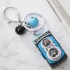Keychain Lightweight Portable LED Sound Light Design Retro Camera Shape Key Chain Bag Backpack Keyring Pendant Accessory