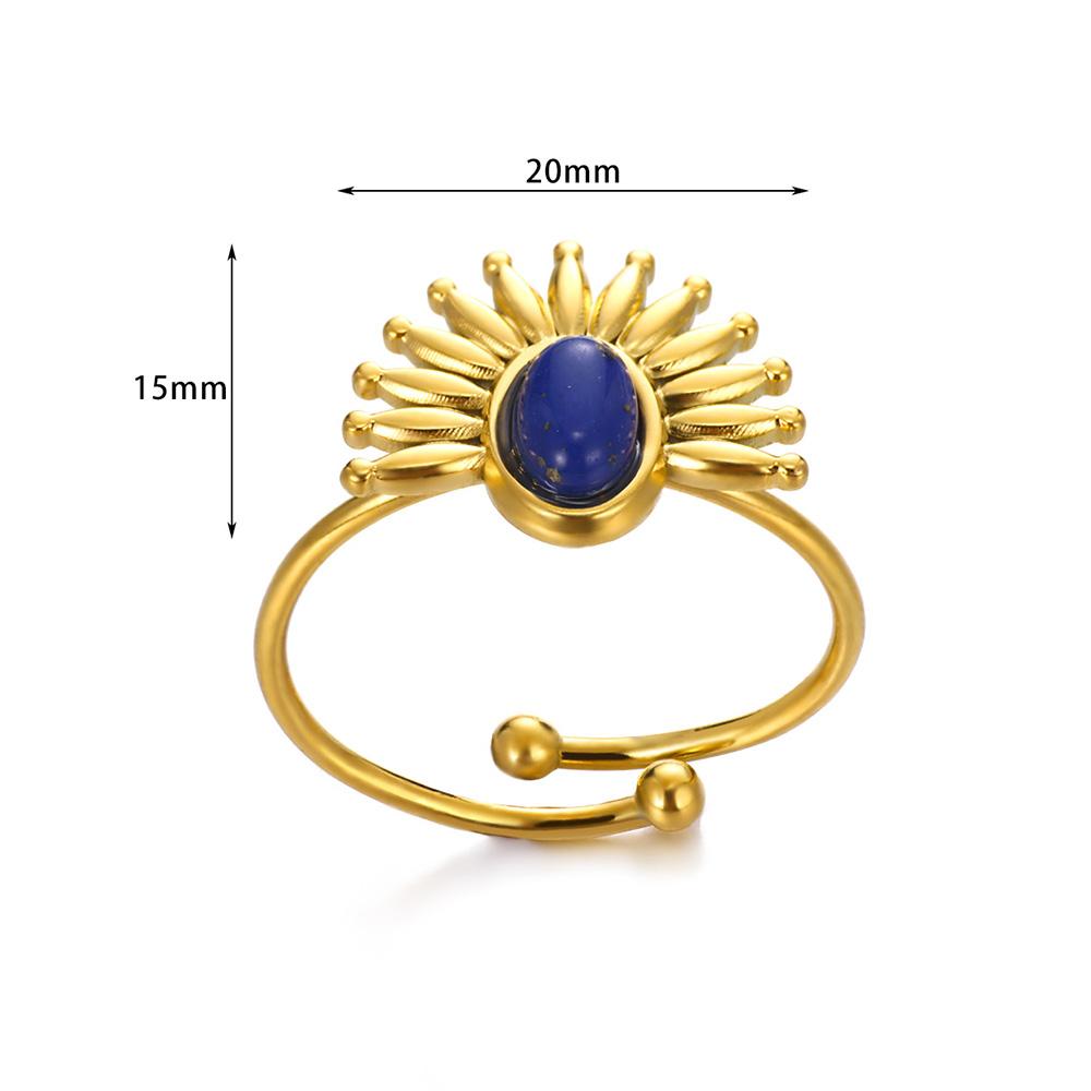 

Vintage Oval Opal Rings For Women Stainless Steel Gold Color Sun Eye Wedding Ring Aesthetic Waterproof Jewelry Anillos Gifts resizable
