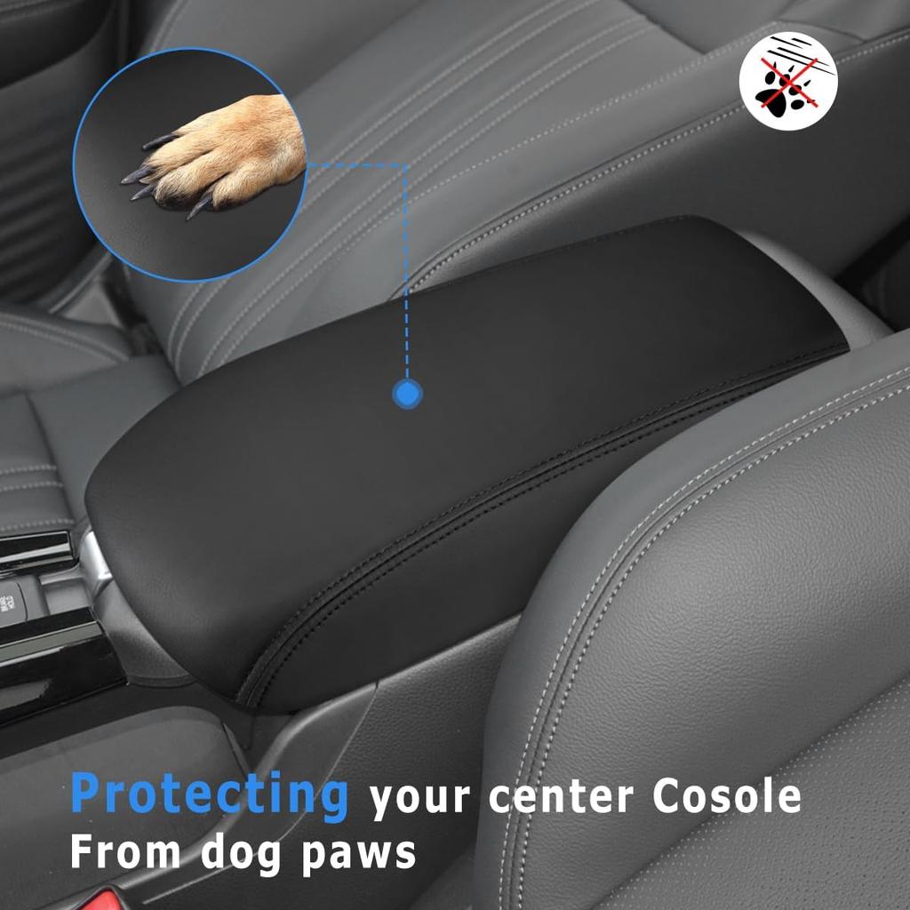 For Honda HRV 2023 2024 2025 2026 Car Center Console Armrest Box Cover Black Leather Stitching Interior Accessories High Quality