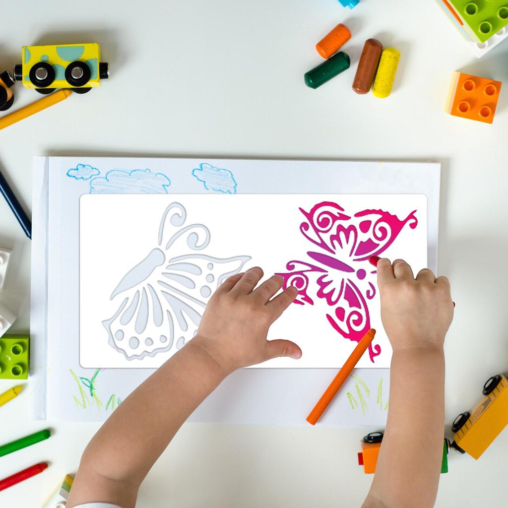8 Sheets/set, Children's Drawing Templates, Butterfly Templates, DIY Hand Drawing Assistance, Wall Wooden Surface Painting Tools, Furniture Decoration