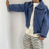 Korean Style Autumn Children's Heavy Duty Soft Denim Jacket - Boys & Girls Fashionable Workwear Zipper Jacket
