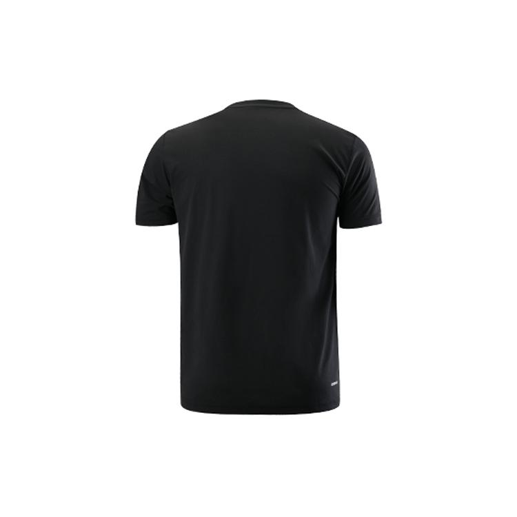 Li Ning Badminton Collection T Shirts Men's Black Crew Neck Moderate Straight Fit AHSR987-2