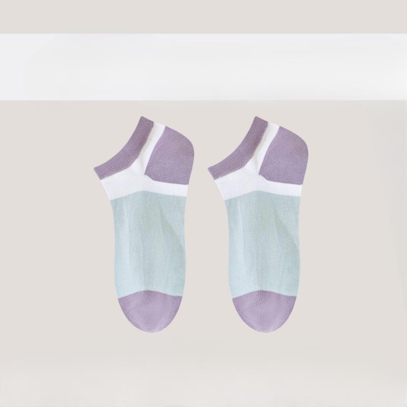 Loďkové ponožky Dámské Čistá bavlna Tenké, Mělké, Antibakteriální, Deodorizační, Absorbující pot, Prodyšné, Color-blockingové Ležérní Krátké ponožky