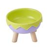 Pet bowl anti knock plastic feeding bowl drinking water protection cervical spinedrinking waterbowl high footstainless steelbowl