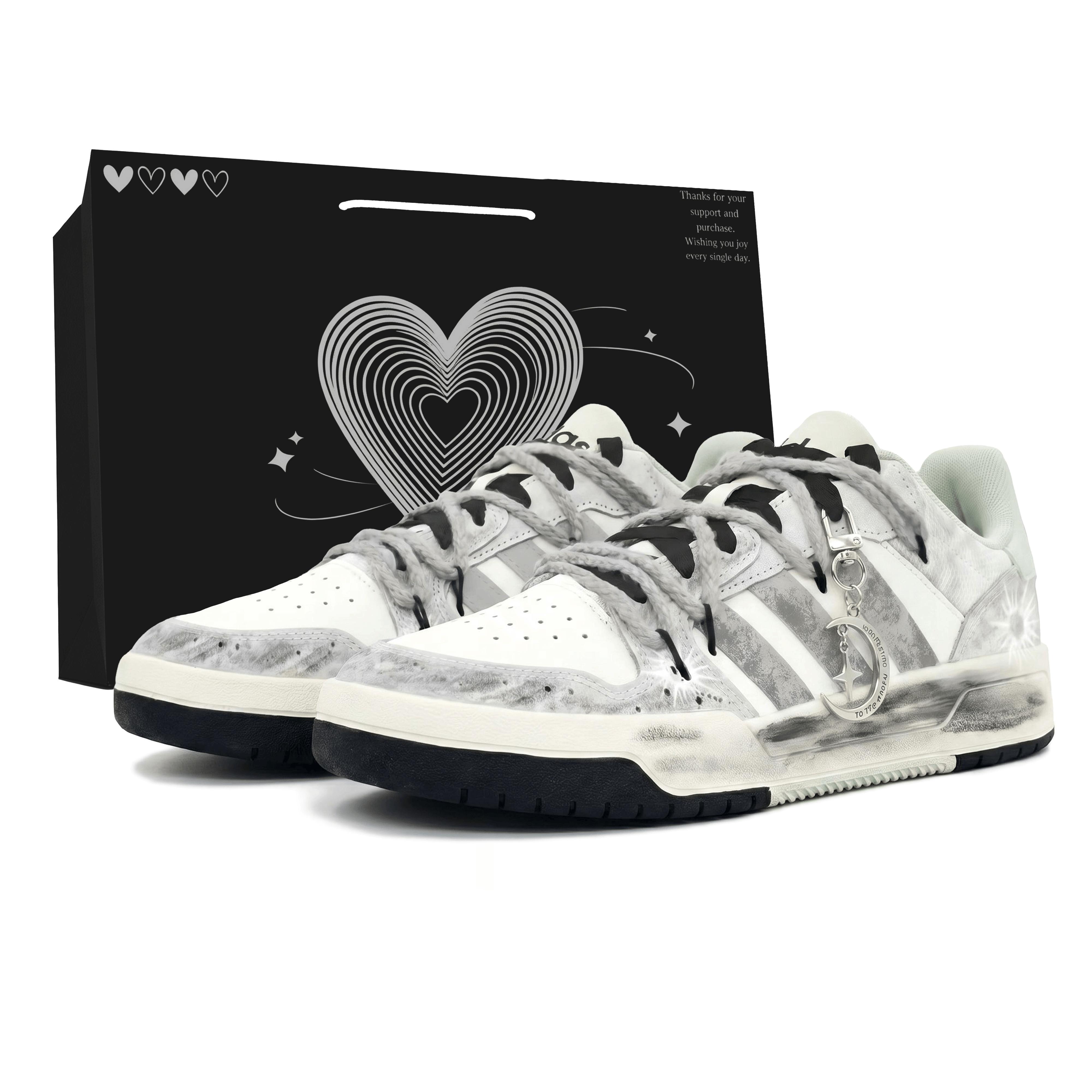 

Adidas ENTRAP Slip Resistant Abrasion Resistant Low top Skateboard Shoes Unisex White Gray JI2546(Team1324-LD) 42