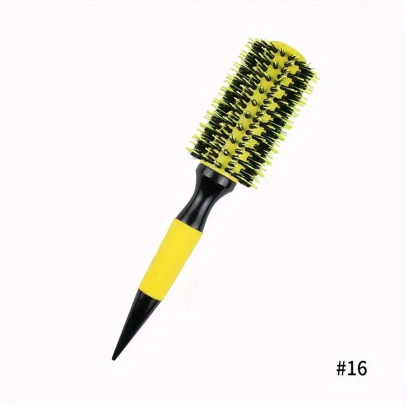 

Желтая трубка из алюминиевого сплава с щетиной из нейлона, расческа для завивки волос, женские инструменты для укладки волос 16#