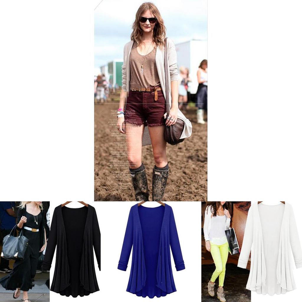 Women's Autumn Long Sleeve Slim Solid Color Knitted Sweater Cardigan Tops In Premium Quality