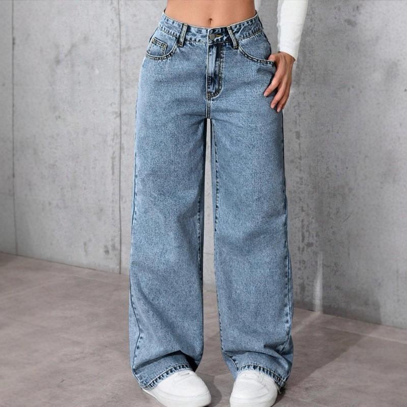 Jeans Women s Retro High-Waisted Slim-Fit Straight Leg Jeans in Smoky Gray and Light Blue Slimming Casual Pants XS