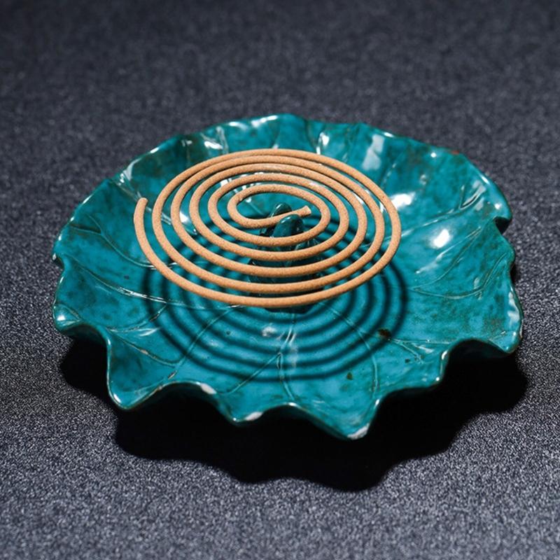 Ceramic Lotuses Incenses Burners for Stick/Coil/Cone Flower Insence Stick Holders Detachable Ashes Catcher Home Decors