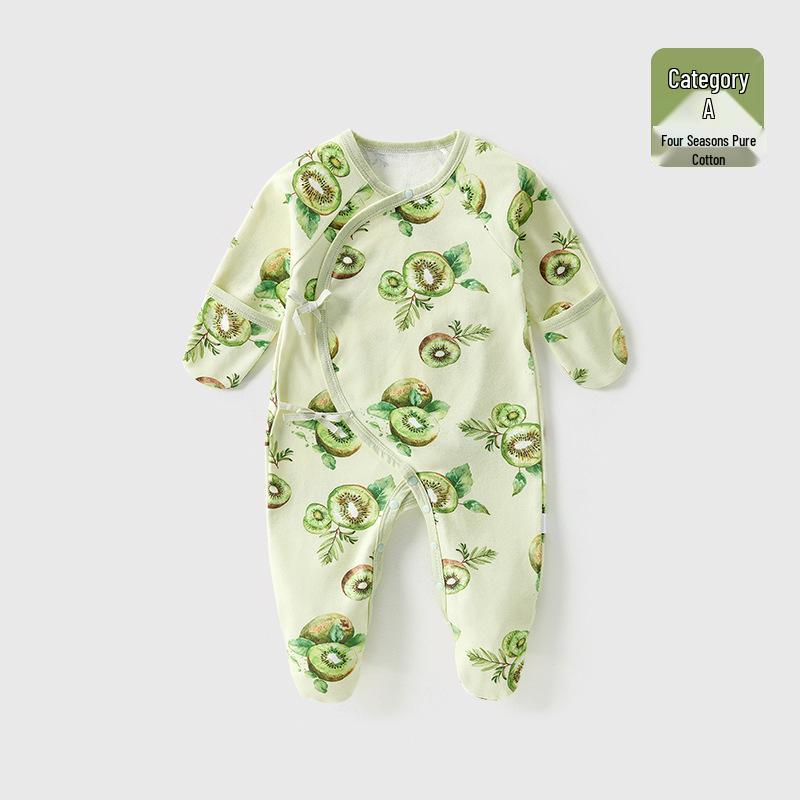 Baby Romper Pure Cotton A-Grade Crawling Suit with Hand & Foot Covers - Anti-Scratch Pajamas for Boys & Girls