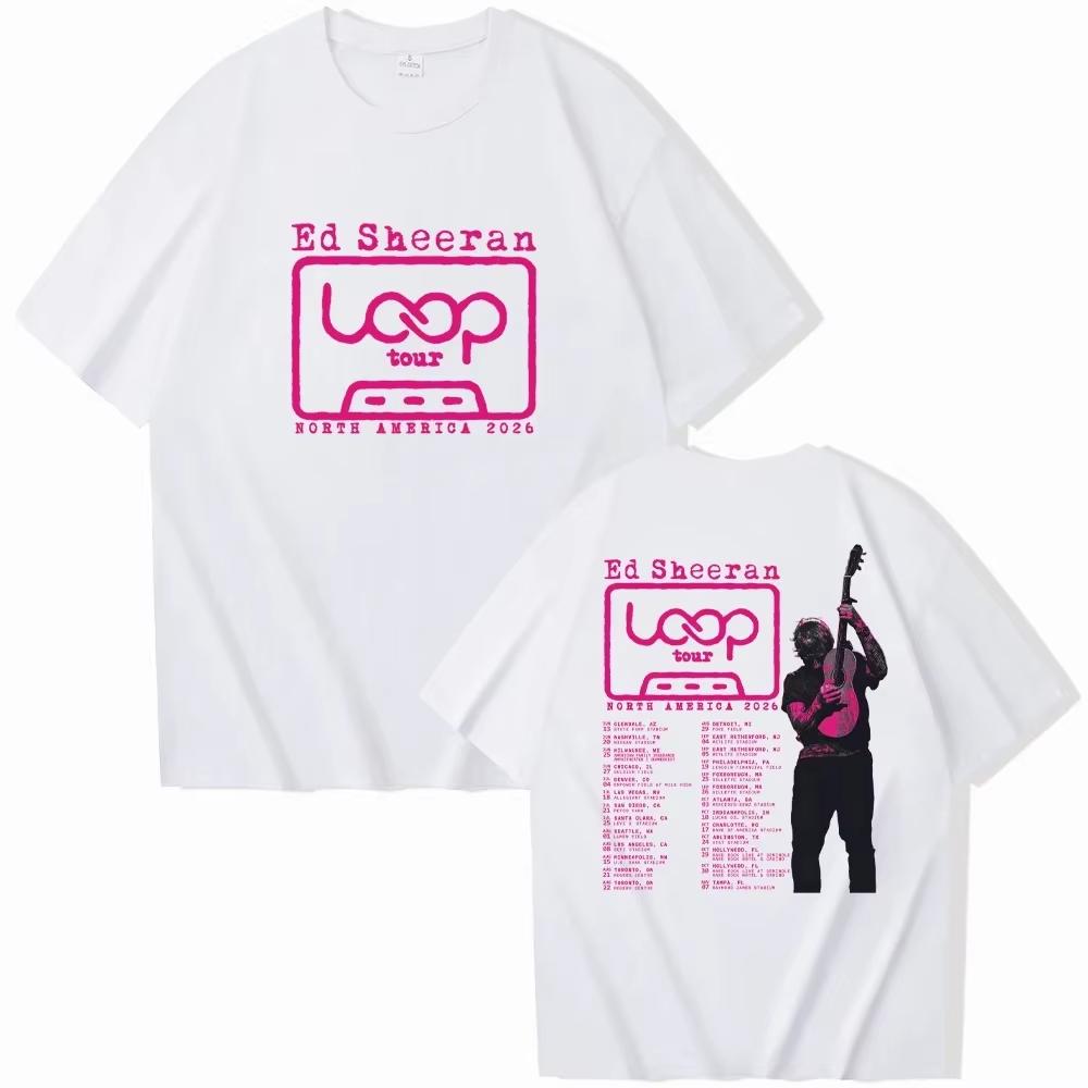 2026 Ed Loop World Tour Merch Tshirt Unisex Unisex Oversized Oneck Short Sleeve Streetwear Hip Hop Fans Gift Male Clothing
