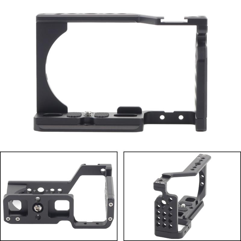 Vloggings Rig Stabilizers Camera Cage for ZVE10, Metal Camera Cage with Handgrip and Quick Mount Plate Easy Grips