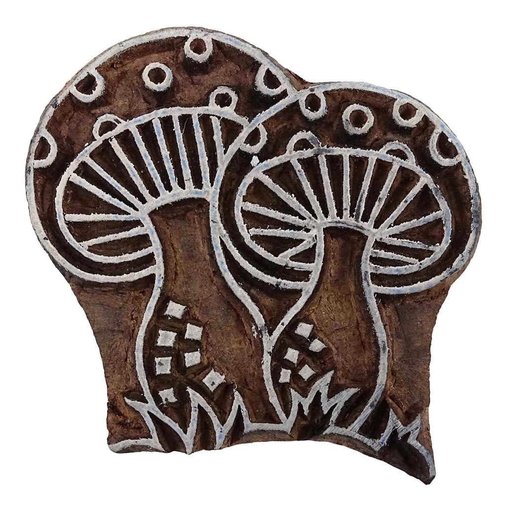 Dekorativní tisk Ručně vyřezávané Dřevěné bloky s houbami Řemeslné Okrajové razítka