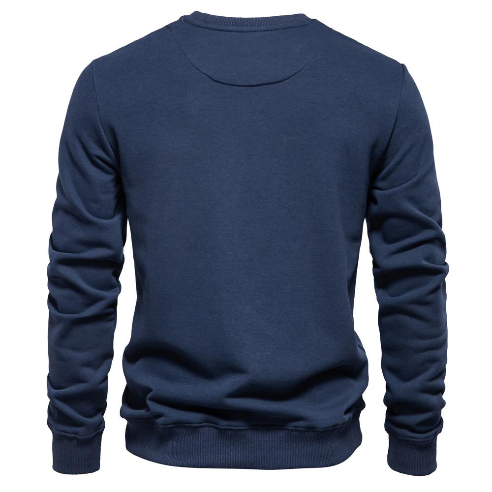 Autumn New Long-sleeved Solid Color Sweatshirt Trendy Men's Loose Solid Color Round Neck Casual Sweatshirt