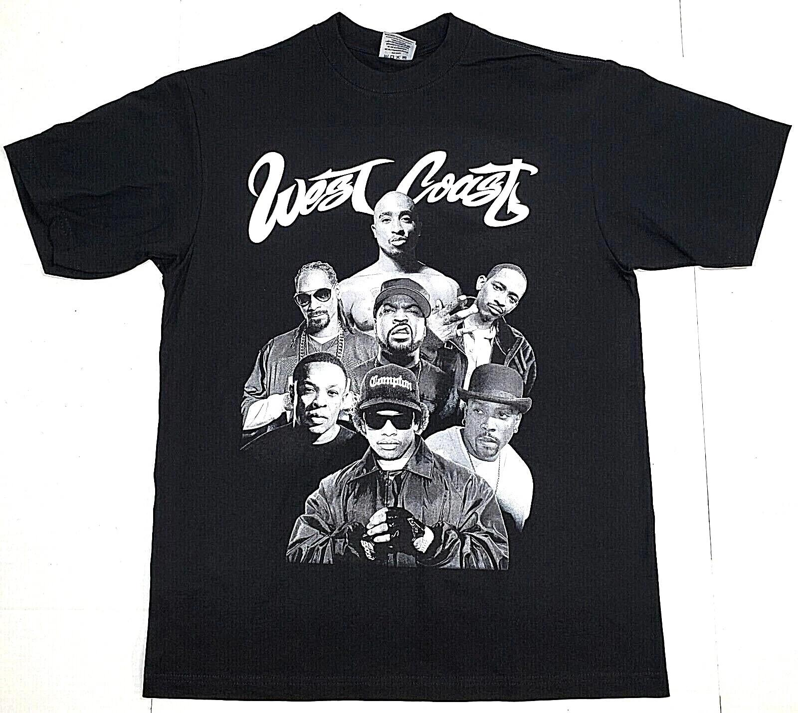 WEST COAST Rappers T-shirt  Hip Hop Rap 2Pac Tupac NWA Men s Tee XXXL