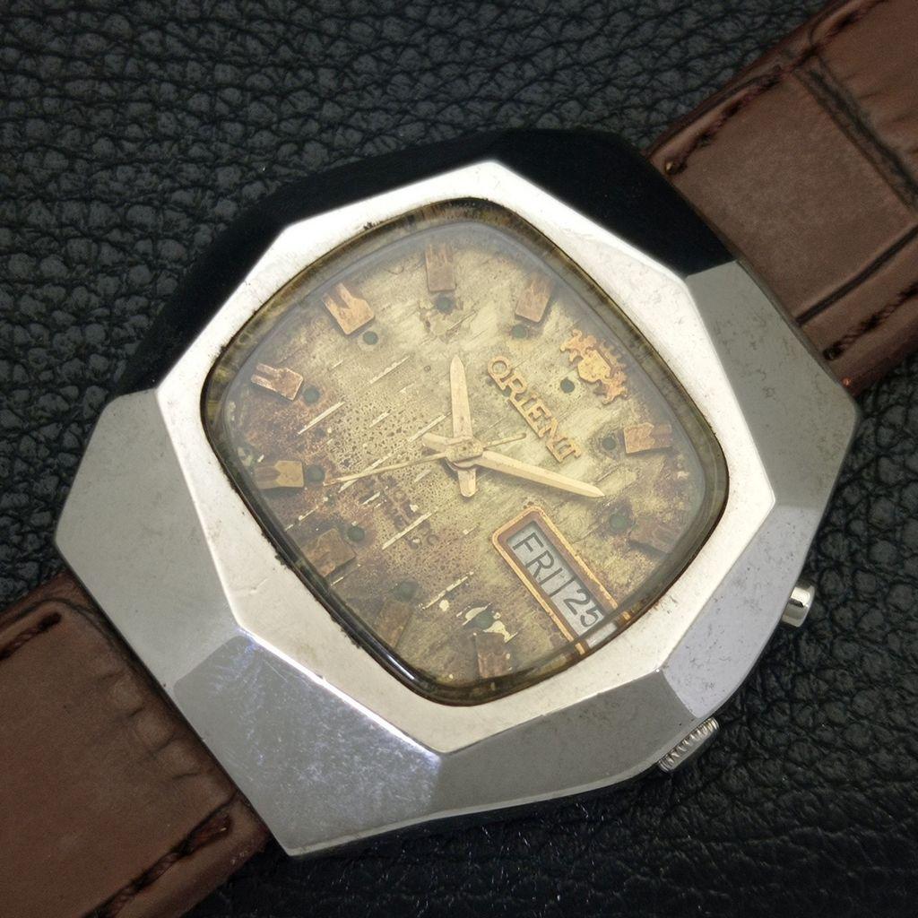 RARE ORIENT AUTOMATIC VINTAGE JAPAN 46941 MENS ORIGINAL DIAL WATCH A703354-1