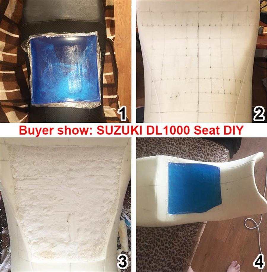 Universal DIY Modified 1cm Thickness Polyurethane Elastic Fiber Gel Pad Motorcycle Seat Cushion Comfortable Mat Shock Absorption Mats 48x35cm