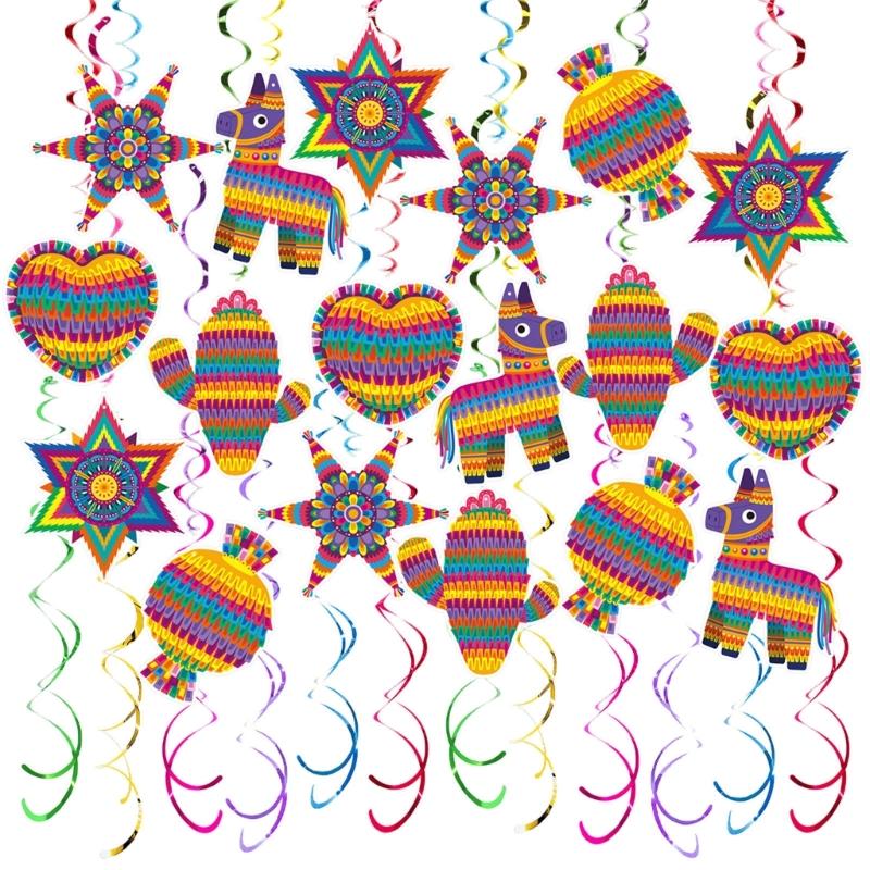 

Mexicans Themed Party Spirals Hanging Ornament Decoration Perfect For May 5th Festival Celebrations And Event 1