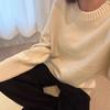 2024 Autumn/Winter Women's Korean Style Ribbed Knit Pullover Sweater - Round Neck, Loose Fit, Versatile Outerwear.