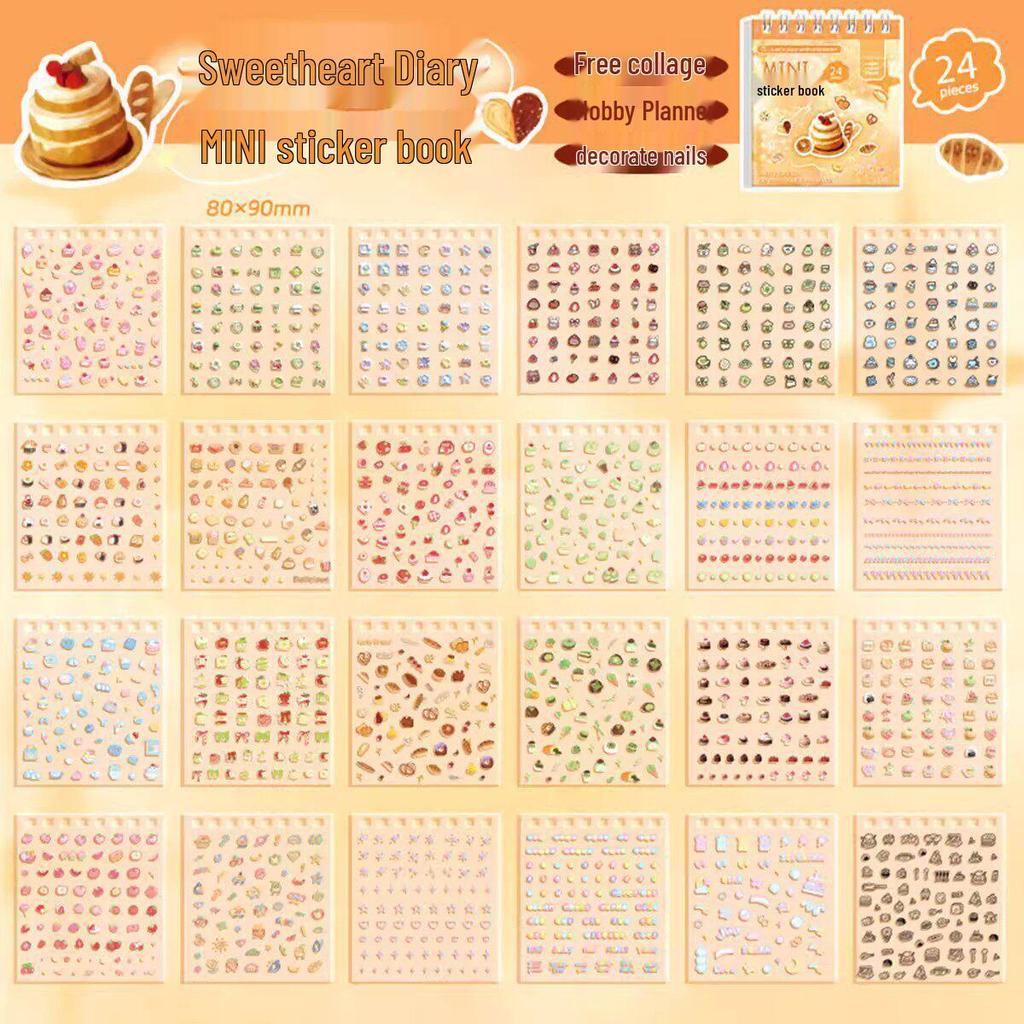 Mini Sticker Book: DIY Cute Art Journal & Spiral Notebook for Students