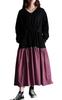 Gold Japan Plus Size Long Purple Women's Dress, Sleeve, Drawstring, V-Neck, Fall/Winter/Spring, Maru-30206, 4L-5L,