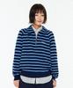 FALLETT Striped Half Zip Sweatshirt Navy