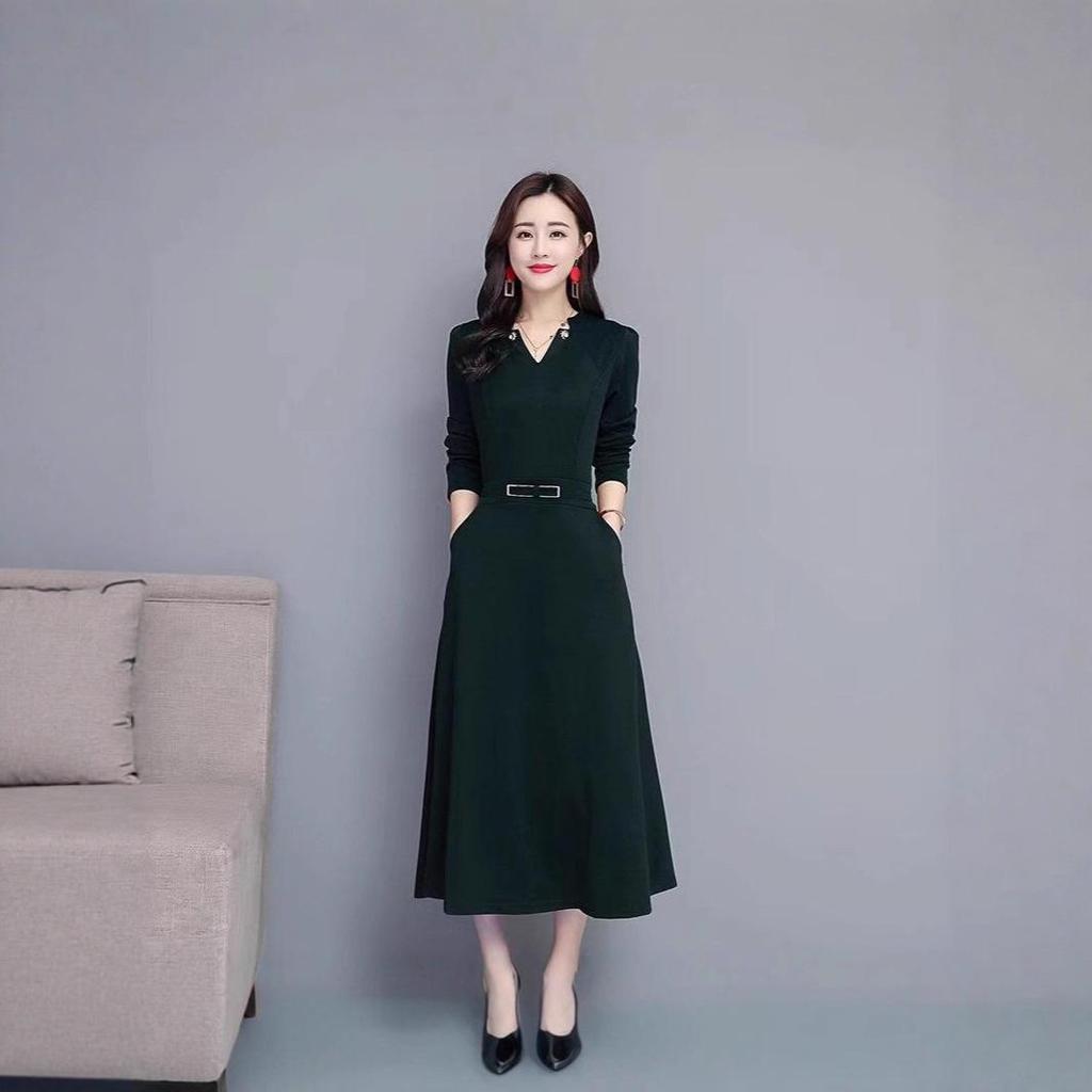 Elegant Women's Spring/Autumn Long Sleeve Wide-Leg Dress