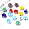 10pcs/lot 9mm Flat Round Lampwork Beads Colorful Evil Eye Loose Spacer Glass Beads For DIY Fashion Bracelet Earrings Accessories