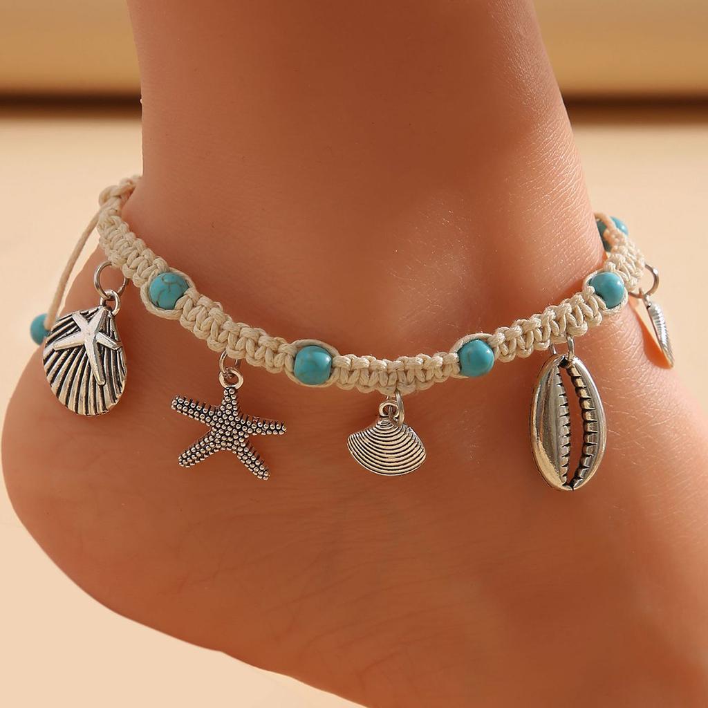 JYL TS Bracelet Anklet Bohemian Starfish Shell Beach Design Attracts Oceanic Blessings