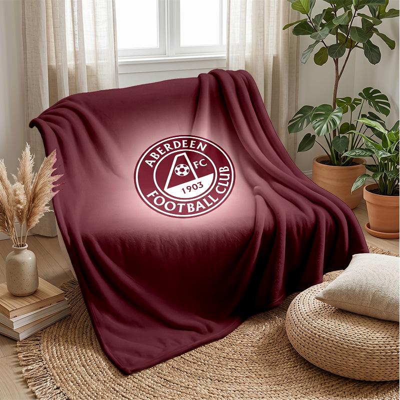 Coperta in Morbido Pile di Flanella Aberdeen FC Leggera Accogliente Calda Coperta Plaid per Divano Letto Arredamento Casa