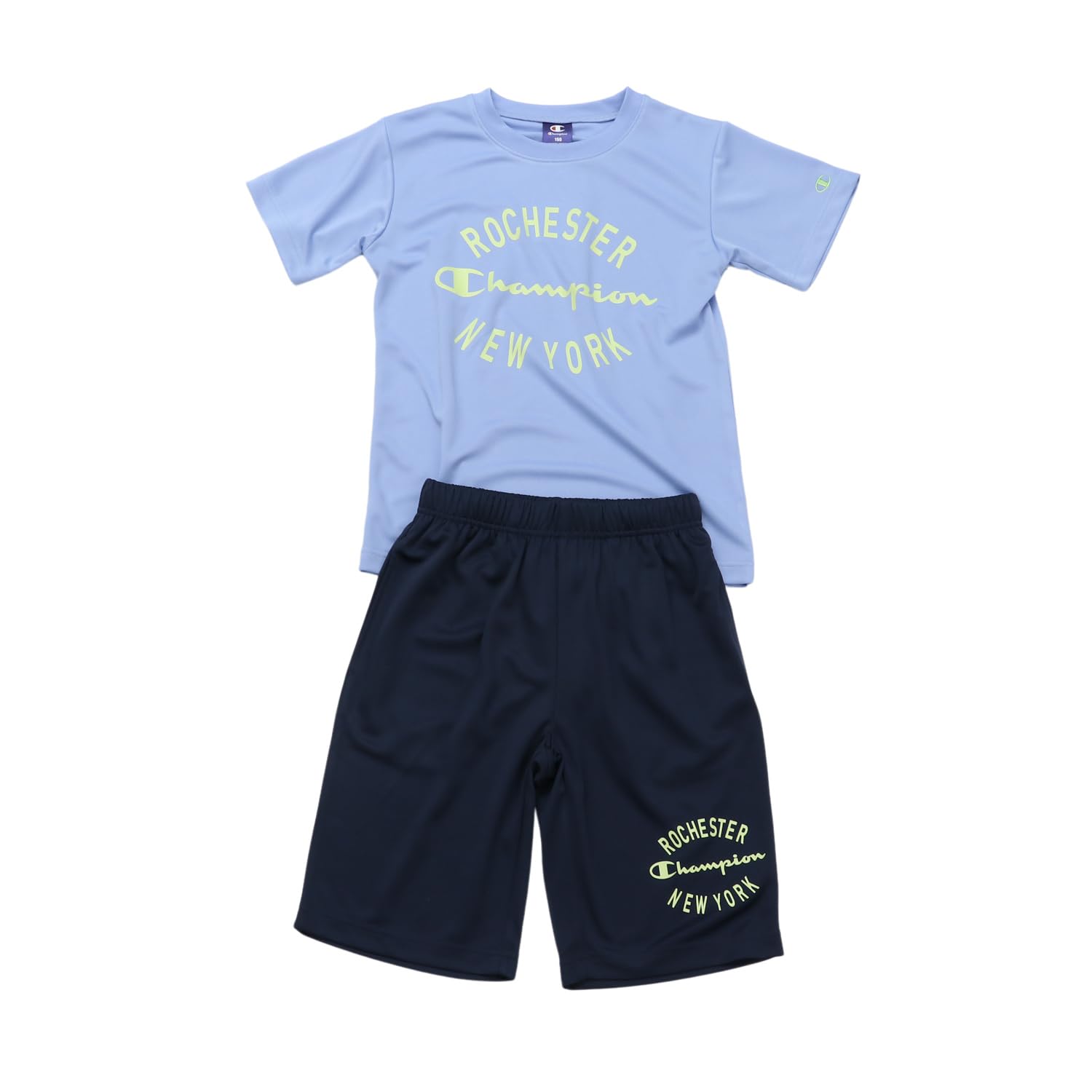 

Champion Short Sleeve Crew Neck Tracksuit Set with Graphic Logo Basic Sport and Pale Kids (2-Piece Set) Quick-Drying Print, T-Shirt Shorts, Blue,