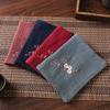 Cotton Linen Chinese Style Zen Tea Towel Absorbent Thickened Rag Flower Embroidery Tea Towel Tea Coaster Accessories