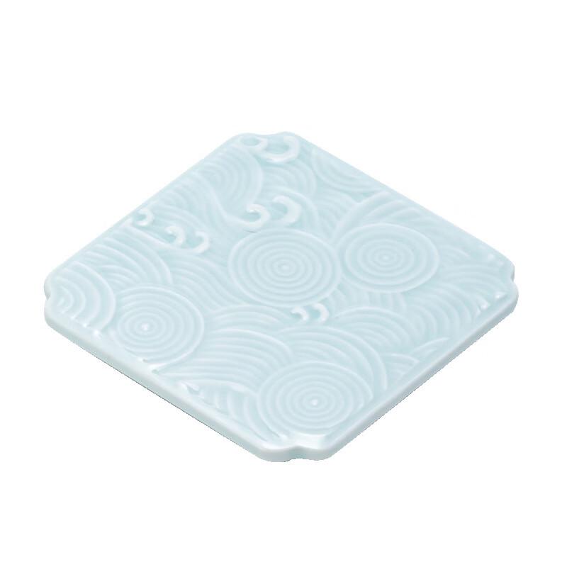 Zen Ceramic Auspicious Cloud Tea Snack Dish & Coaster