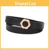 Pu Leather Trendy Waist Belt Women Flower Shaped Alloy Buckle Outdoor Decoration