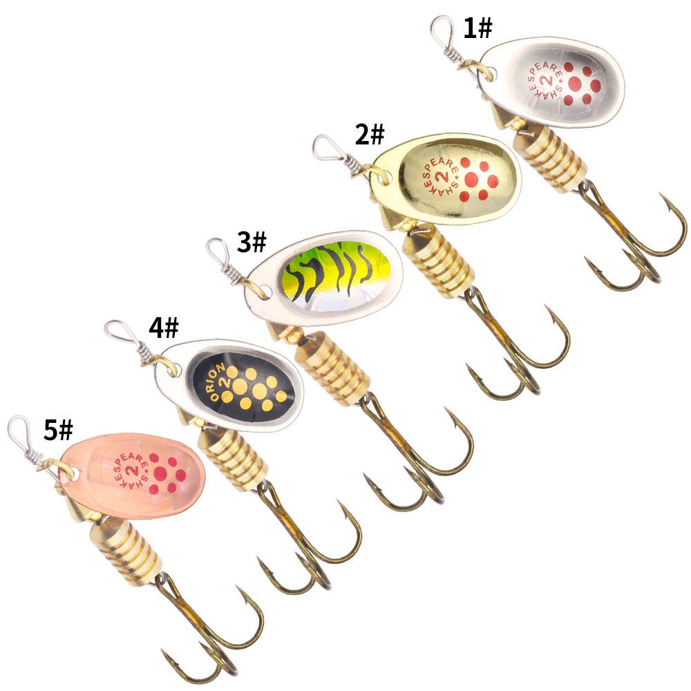 

5шт/6.7см-5.8г блесна рыболовная блесна вращающийся металлический тройной крючок форель рыболовная блесна снасти белый