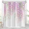 Blossom Shower Curtains for Bathroom Floral Shower Curtain with Hooks Waterproof Polyester Fabric (Purple Flower, 72" L x 72" W)