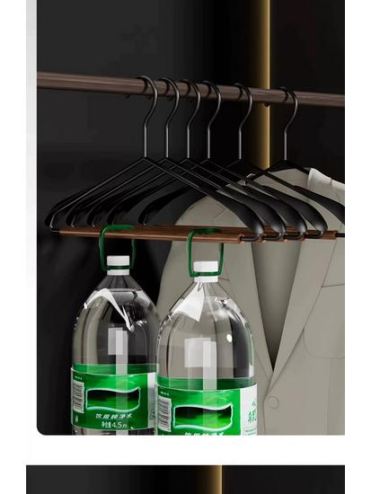 Nordic Style Iron & Beech Wood Luxury Clothes Hanger - High-Grade Solid Wood with Wide Shoulder and Anti-Corner Design.