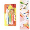 7Pcs Kids Paintbrush Palettes Smearing Tool Set, Toddler Watercolor Paint Brush and Flat Tip Craft Paint Brushes