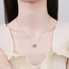 Korean Style Zircon Clavicle Necklace with Round Diamond Pendant