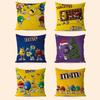 M-M&Ms C-Chocolate Cushion Cover Inches Farmhouse Decor Home Throw Pillow Covers For Couch Decorations