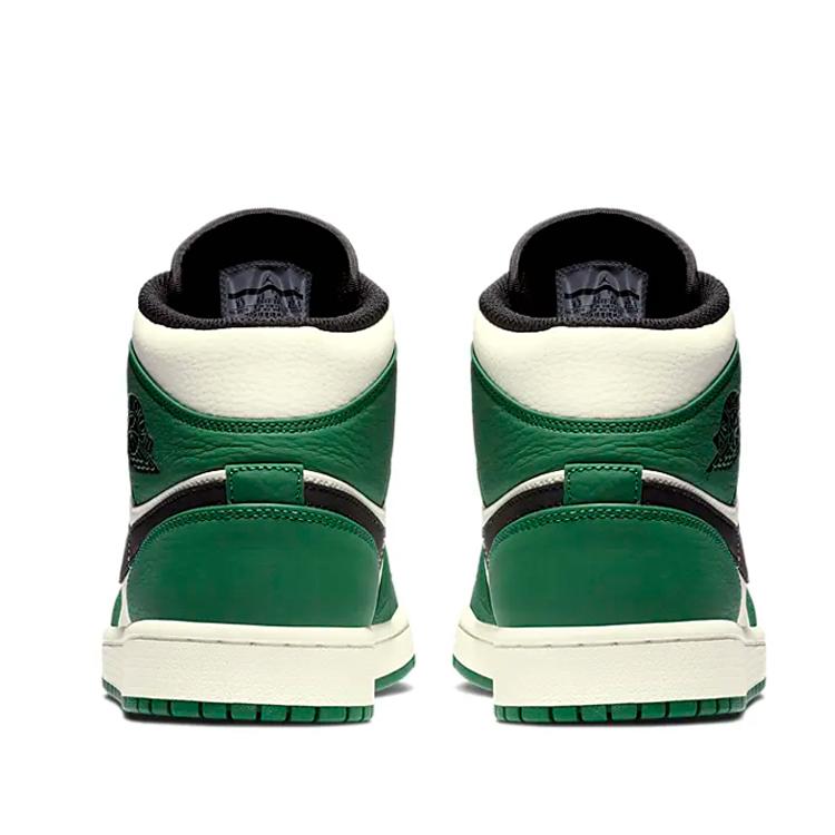 Jordan Air Jordan 1 Abrasion Resistant Slip Resistant Mid top Vintage Basketball Shoes Men's Black Green 852542-301(Team181-)