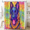 German Shepherd Dog Shower Curtain Waterproof Vintage Husky Pet Bathroom Decor Artistic Canvas Print Home Decor Wall Art