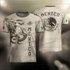 2026 Men's Women's Mexico National Flag Print Short Sleeve T-shirt 3D Print Tees Outdoor Jersey Sports Casual Tops
